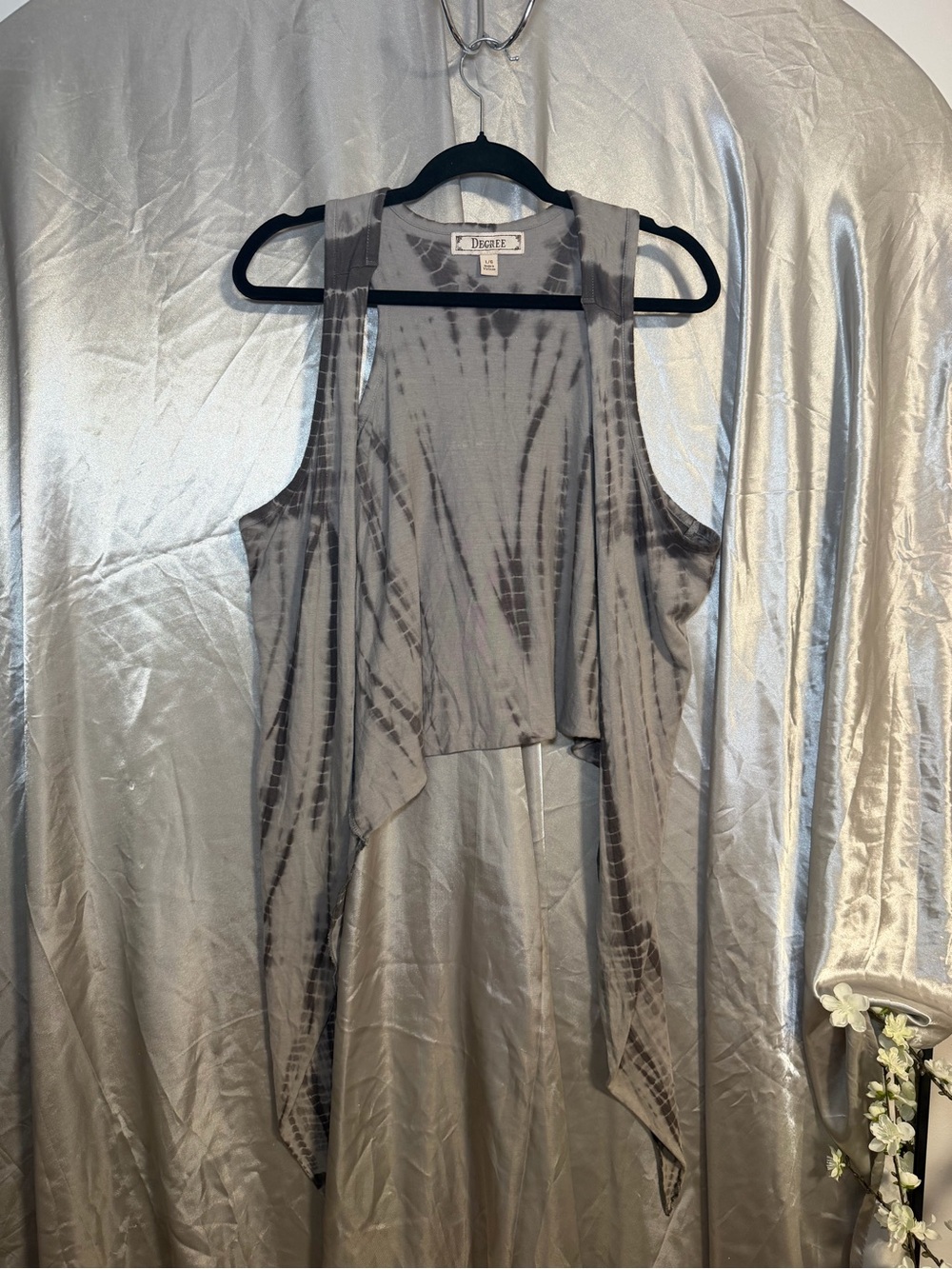 Grunge Decree Tie Dye Asymmetrical Cardigan Vest Size Large